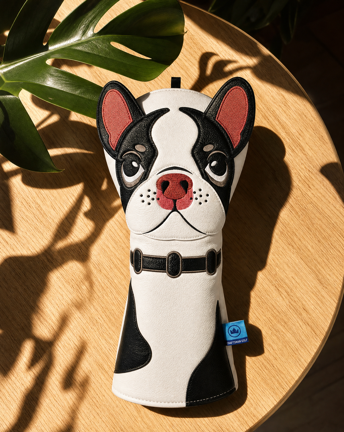 Black White Dog Driver Golf Headcover