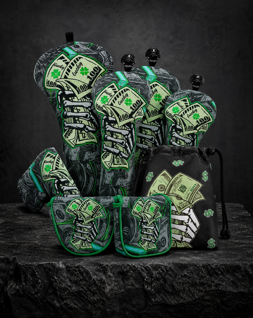 @Black Lucky Coin Driver Head Cover Set