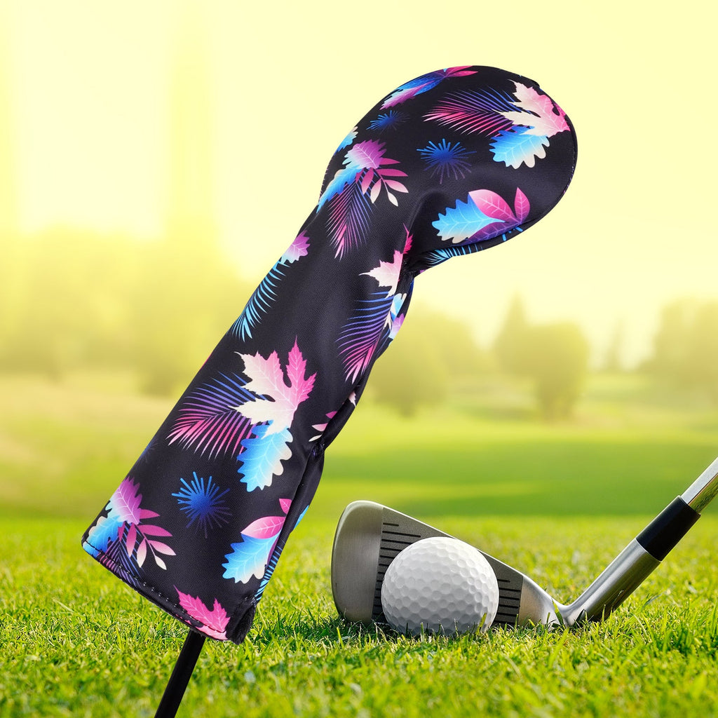 Maple Leaves Floral Canva Golf Head Cover Set