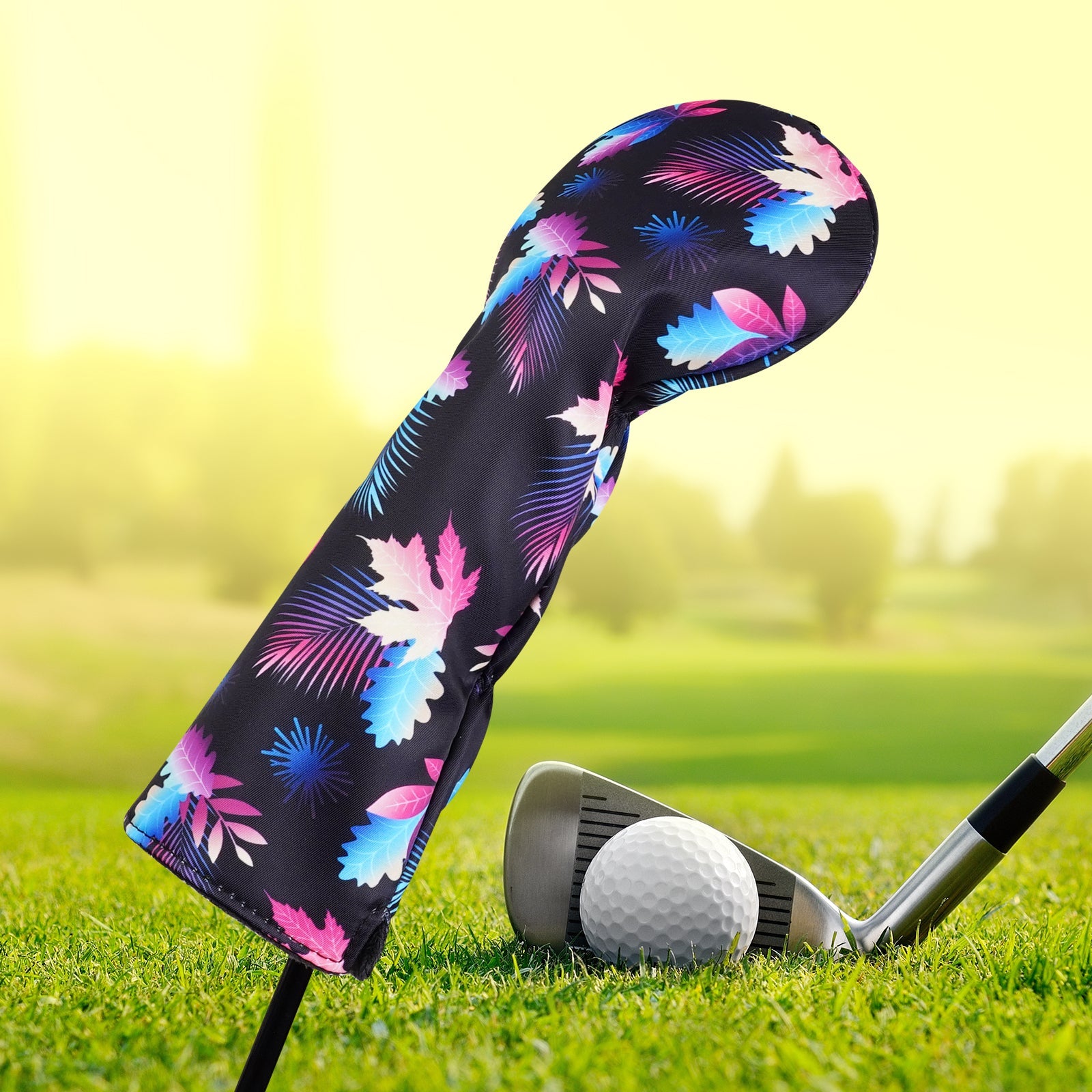 Maple Leaves Floral Canva Golf Head Cover Set